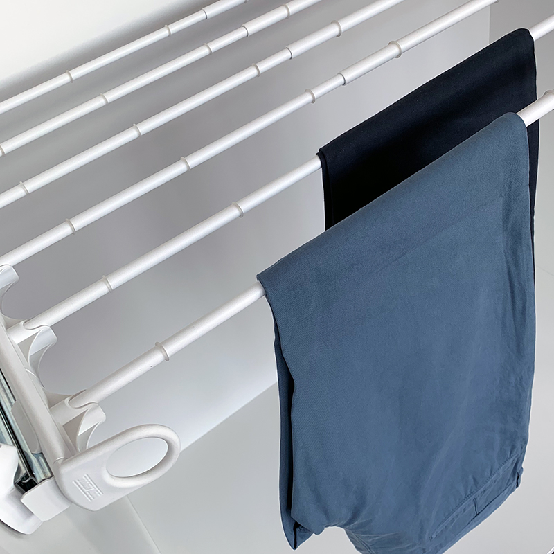 Pull-out width adjustable trousers rack white - white 2
